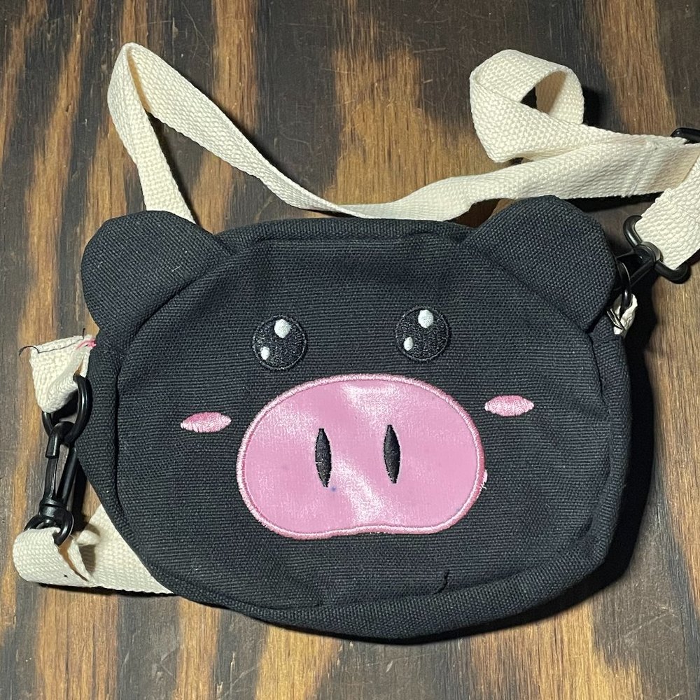 Cute pig face pouch with adjustable strap